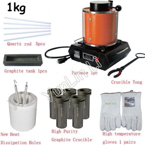 1kg capacity 110v/220v Portable melting furnace, electric smelting equipment, for gold copper silver