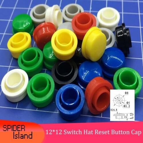 100pcs/lot 12 mm*12 mm Switch Hat Inner diameter 6mm Switch Power Cap Button Cap 12x12 Switch Reset Button Cap