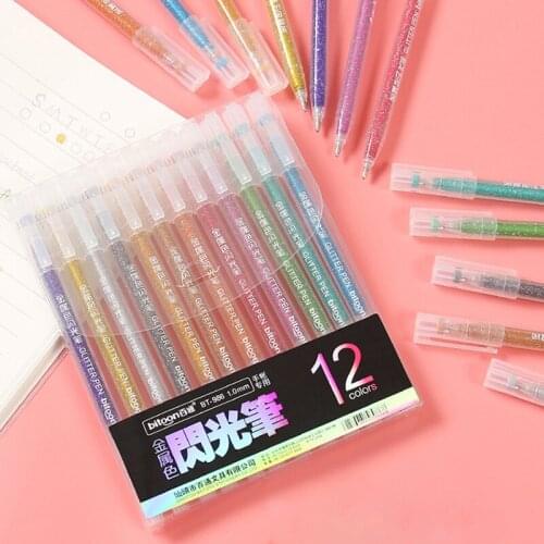 12 Pcs/Set Color Morandi Gel Pen 0.5mm Small Fresh Retro Press Creative Hand Account Dedicated For School Kawaii Stationary Girl