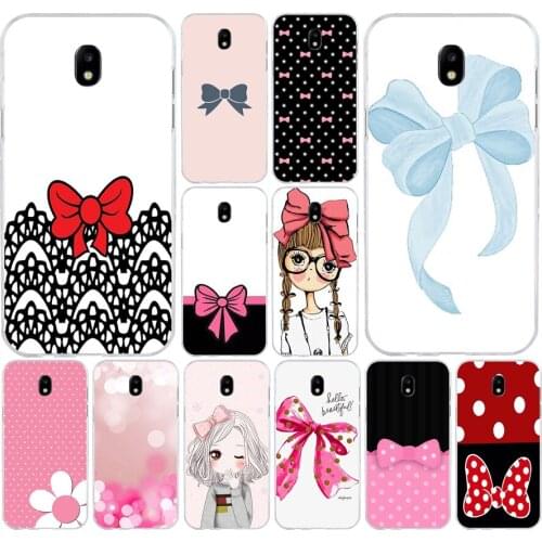 17AS Cute bow Soft Silicone Tpu Cover phone Case for Samsung Galaxy J2 J3 J4 J5 J6 J7 Prime 2016 2017 Plus 2018
