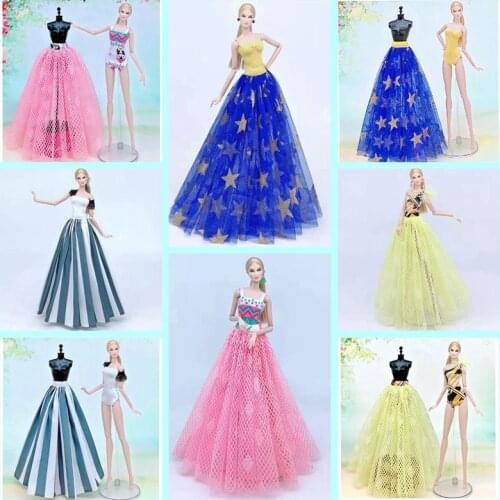 2pcs/set Bikini & Skirt 11.5" Doll Dress for Barbie Clothes Swimwear Princess Outfit Monokini Swimsuit 1/6 BJD Dolls Accessories