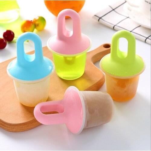 2pcs/lot DIY Ice Pop Maker Tube Tray Popsicle Mold Ice Cream Yogurt Mould with Lids Children Gift Random Color OK 0437