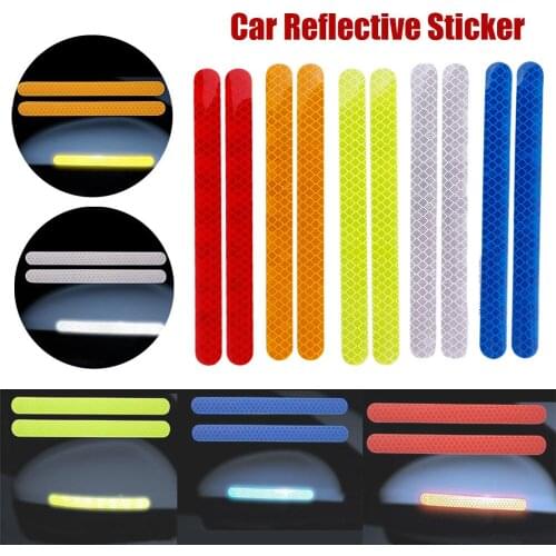 4pcs Car Rearview Mirror Stickers Universal Safety Mark Car Reflective Strip Waterproof Anti-collision Warning Tape Car-styling