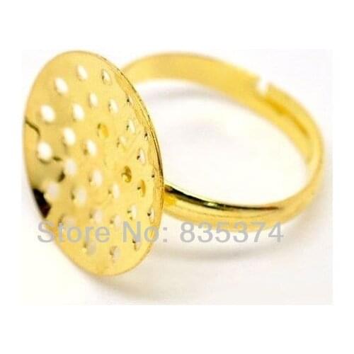 500PCs Adjustable Rings Blank Findings 17.5mm (Tray:14mm)