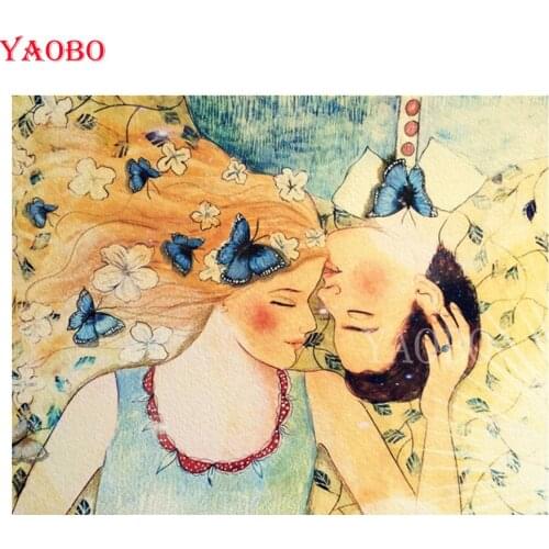 5D DIY diamond painting Romantic couple butterflies mosaic embroidery beadwork cross stitch hobbies and crafts home decoration
