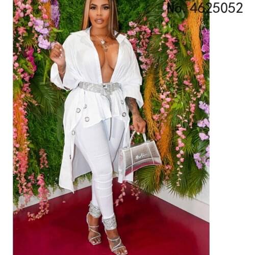 White African Dresses for Women Vetement Femme 2021 Fashion Button Holes Back Long Shirt Dress Dashiki Party Robe Femme No Belt