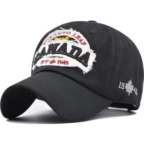 New Washed Cotton Baseball Cap Snapback Hat For Men Women Dad Hat CANADA Embroidery Bone Cap Gorras Hats Casquette Hip Hop Caps