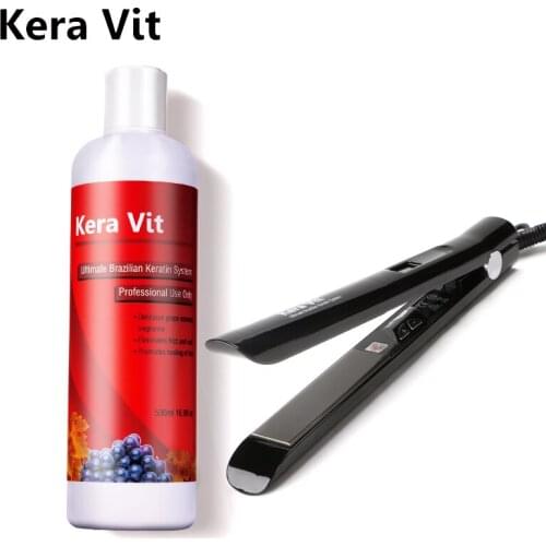 11.11 2pcs Keravit Keratin Brazilian Moisturizing Treatment Hair Care Product+Hair Styling Flat Iron Tools Help You Straighten