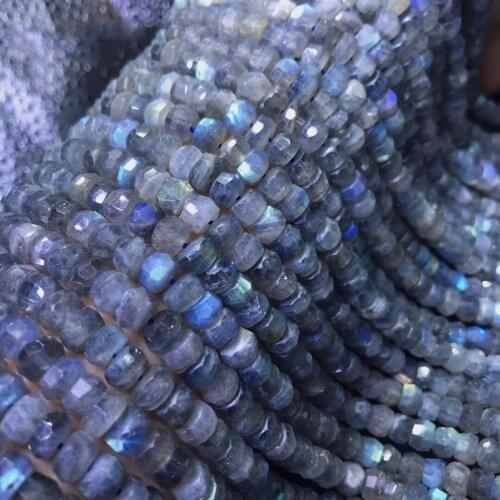 Natural Labradorite Apatite Kyanite Morganite Roundel Faceted Gemstone Beads for 925 Sterling Silver Jewelry Making 15inch