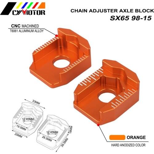 Motorcycle CNC Rear Adjuster Block Chain For KTM SX65 SX 65 1998 1999 2000 2001 2002 2003 2004 2005 2006 2007 2008 2009 10 11-15