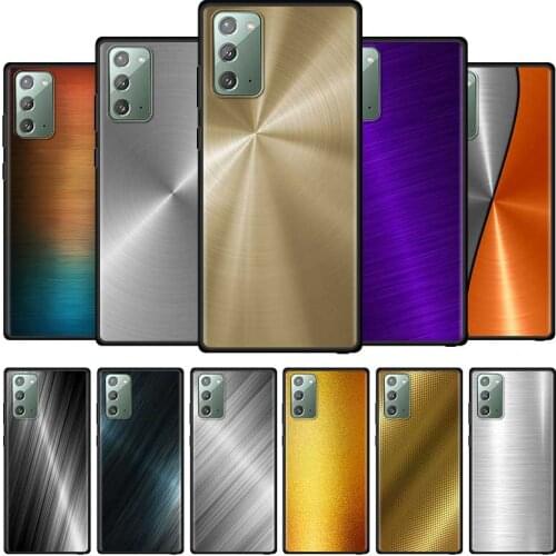 Dark Brushed Metal Texture Cell Phone Case for Samsung Galaxy Note 20 Ultra 10 Lite 5G 9 8 S21 Plus Mobile Phones Cover Coque
