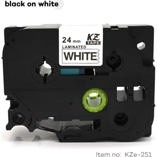 CIDY 30pcs/lot Tze 251 TZ 251 TZ251 TZE251 Black on white Laminated Label Tape Compatible for Brother P touch tz-251 tze-251