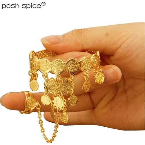 Baby Bangles for Women Ethiopain African Kids Child Coins Bangles Bracelets Indian Middle East Jewelry Wedding Gift