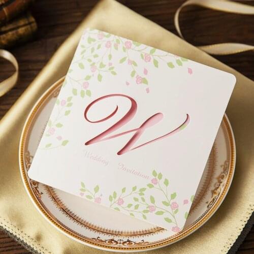 Printable Custom Korean Simple Personality W Openwork Wedding Invitation Wedding Invitation Wedding Invitation