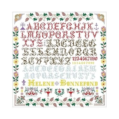 Jigsaw Flower Plant Letters Needlework,For Embroidery,DIY 14CT Unprinted Arts Cross stitch kits Set Cross-Stitching Home Decor