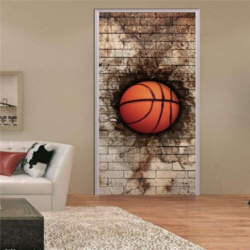 Creative 3D View Broken Brick Door Sticker Self Adhesive Door Decal DIY Door Renovation For Bedroom Waterproof Door Posters