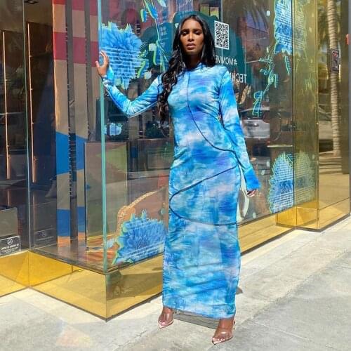 2021 Hot-Selling Trend Sexy Slim Popular Spring And Summer Blue Fashionable New Mesh Hooded Women Dress