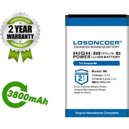 LOSONCOER 3800mAh Battery For Snopow M8 MTK6589 Mobile Phone Battery