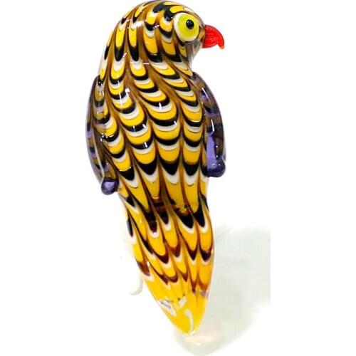 Murano Glass Owl Figurines Cute Vivid Simulation Birds Animal Craft Ornaments Home Decor Collection Holiday Party Gifts For Kids