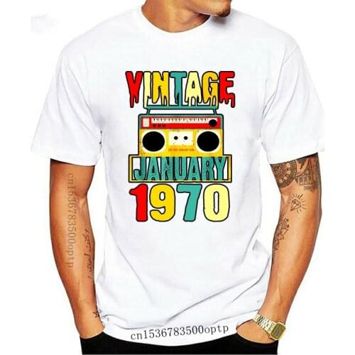 Men t shirt Birthday Vintage January 1970 T Shirt Cl tshirts Women t-shirt