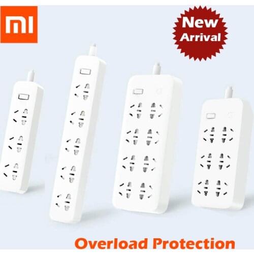 New Xiaomi Mijia mi Power Strip 3 6 8 Ports Plug Socket Power on/off 2500W 10A overload protection for office home EU RU US plug