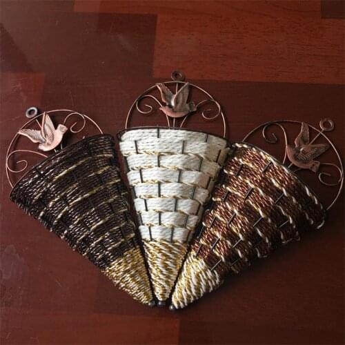 Wholesale home decoration accessories vintage wall hang vases emulation flower basket home decor wall decorative flower vase