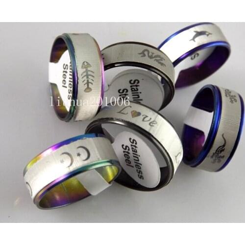 Wholesale NEW STYLE Color mix Stainless Steel Rings Fashion Jewelry 36 pcs Mixed Order Free Shipping