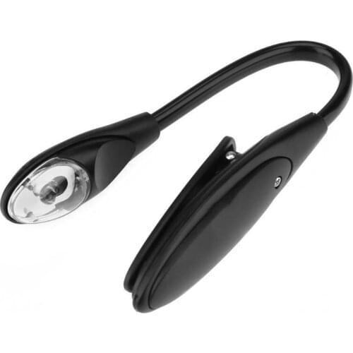 Portable Black LED Mini Book Reading Desk Lamp Clip Button Liseuse Flexible Clip-on Bright Lights for Bed Laptop Table Lamp 2018