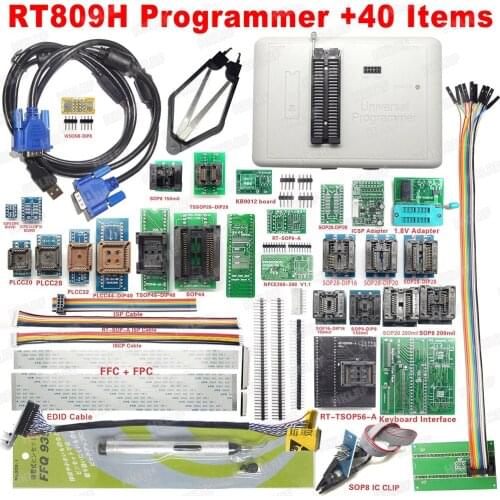 RT809H EMMC-Nand FLASH Programmer +40 Iterms With Cables EMMC-Nand ISP Hear one Cable adapter Tsop48 TSOP56 EDID Free shipping