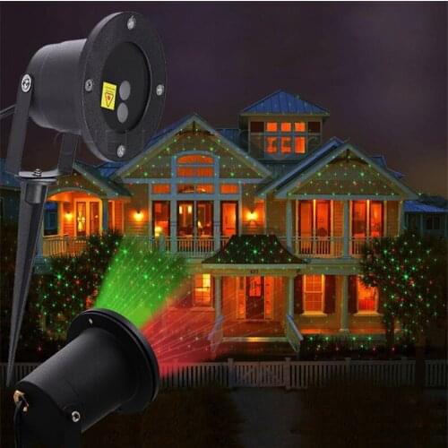 1/5/10pcs Static Red And Green Sparkling Star Outdoor Landscape Laser Light Christmas Holiday Xmas Tree Show Projector Lights