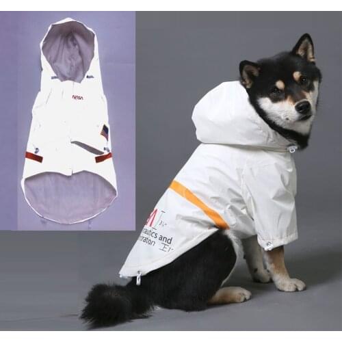 Reflective Flashing light Dog Raincoat Lightweight Windbreaker Hooded Jacket Dog Clothes for Puppy Dog Pugs French Bulldog