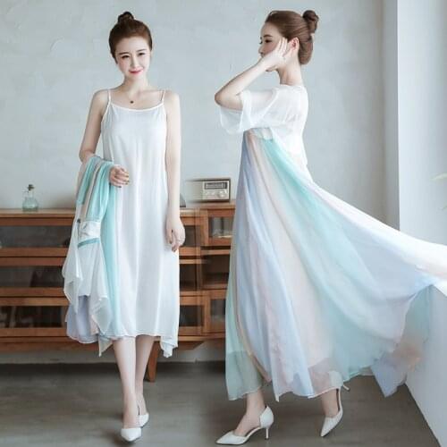 Chinese Traditional Women Hanfu Dress Fairy Princess Long Dresses Vintage Chiffon Clothes Women Dynasty Dance Costumes