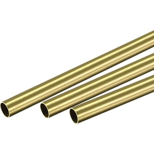 Uxcell Brass Round Tube 10mm OD 0.5mm Wall Thickness 200mm Length Pipe Tubing 3 Pcs