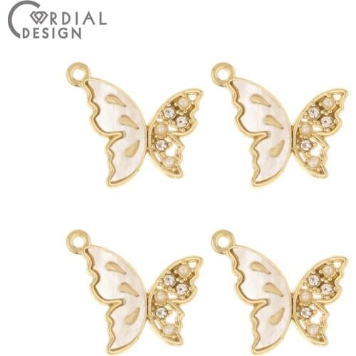 Cordial Design 50Pcs 20*22MM Jewelry Accessories/Butterfly Shape/Rhinestone Earrings Pendants/Jewelry Findings & Components