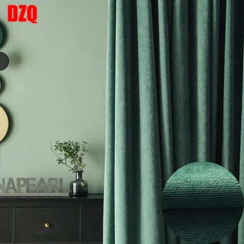 High Shading Curtains for Living Room Luxury Velvet European Style Simple Solid Designer Curtain Drape Window Treatment