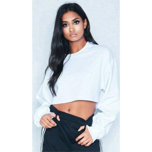 2019 Summer Womens Ladies Casual Sweatshirt Jumper Sweater Short Crop Tops Pullover Coat Mini Tops Womens Streetwear