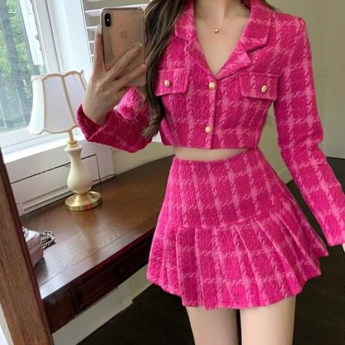 Temperament Printted Skirt Suits Summer New Lace up Bow Tie Short Sleeve Chiffon Shirt+Chic Elastic Waist A-Line Skirt Pink Set