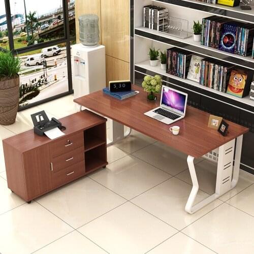 0210TB008 Modern minimalist European-style steel wood free combination of executive desk boss manager office table