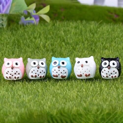 1 Pcs Artificial Animal Owl Miniature Fairy Garden Home Houses Decoration Mini Micro Landscaping Decor 5 Colors