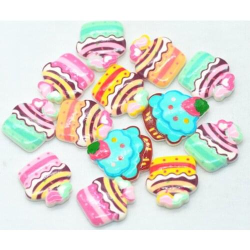10PCS resin Love Heart Cake mixed designs flat back cabochon crafts|Resin Flatback Dessert Cabochons|DIY Crafting Supplies