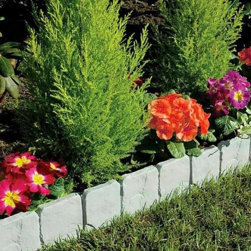 10pcs Dark Grey Plant Garden Border Stone Trim Interlocking DIY Palisade
