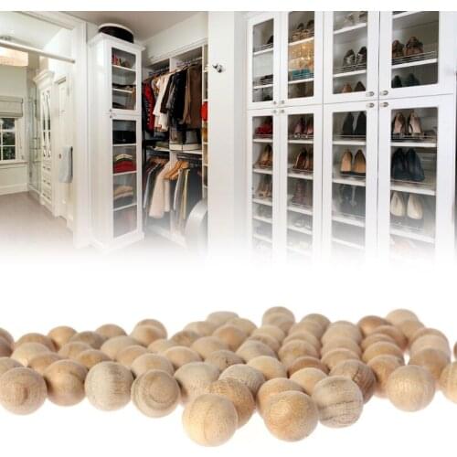 100Pcs Natural Cedar Wood Moth Balls Camphor Repellent Wardrobe Clothes Drawer