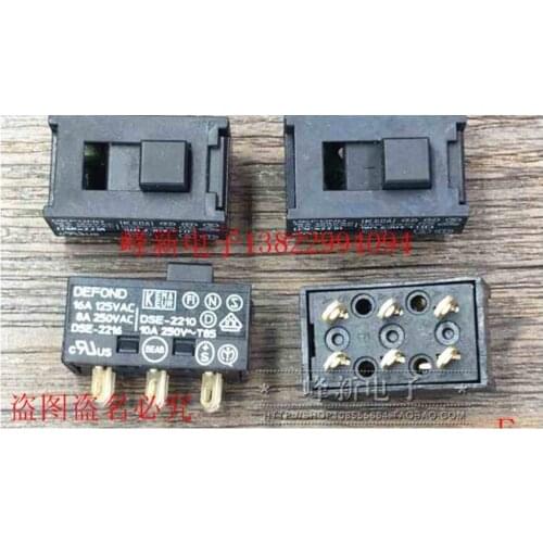 2Pcs DSE-2210 2216 Hong Kong toggle switch 2 gears 6 feet double row 16A sliding power switch two gears