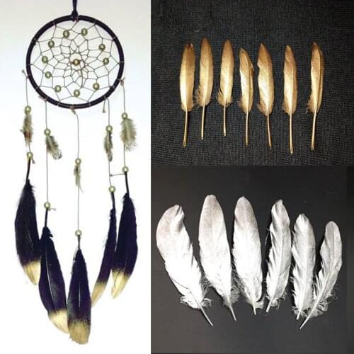 20/50pcs Beautiful Natural Goose Feather 6-8 Inches/15-20cm Gold / Silver Jewelry Making Christmas Holiday Decoration