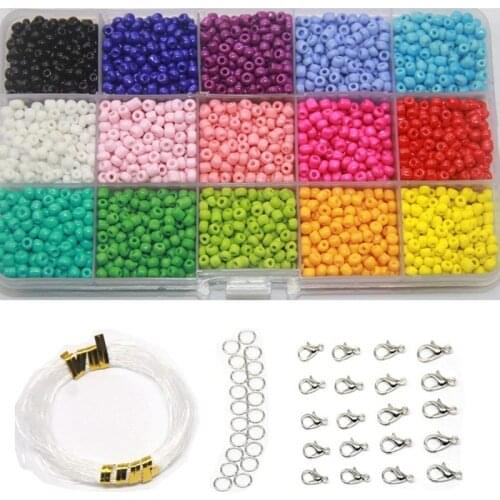 3mm Millet Bead Set DIY Handmade Beads 15 Ribbon Line Jewelry Making Colorful Millet Beads Bracelet Necklace Beaded Material