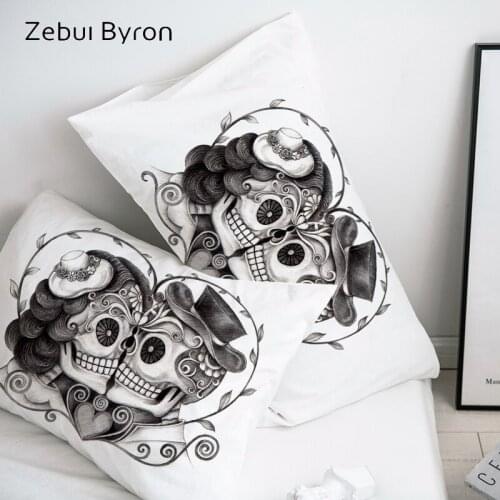 3D HD Pillow Case Pillowcase Custom/50x70/50x75/50x80/70x70 Decorative Pillow Cover,skull day of the dead Bedding,Drop Ship