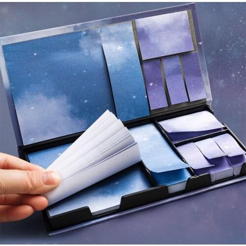 Starry Sky 480pcs Memo Pad Sticky Notes Set Writing Pads Label Mark Posted Bookmark Marker Memo Sticker Student Office Supplies