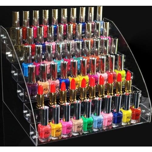 6 Tiers Cosmetic Makeup Nail Polish Varnish Display Stand Rack Holder Box Jewelry Acrylic Packaging Organizer Storage Shelf