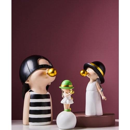 Europe People Abstract Sculpture Lovely Resin Home Decoration Accessories Memorial Gift Christmas Statue Home Decor mythology