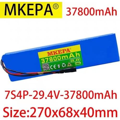 New 7S4P 24V 27Ah electric bicycle motor ebike scooter li-ion battery pack 29.4v 18650 rechargeable batteries 27800 mah